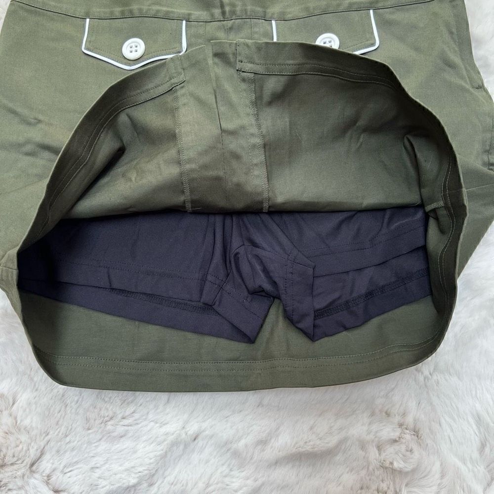 Lija Golf Skort Athletic Skirt w Built in Shorts Dark Green White womens size 8 - Picture 3 of 11
